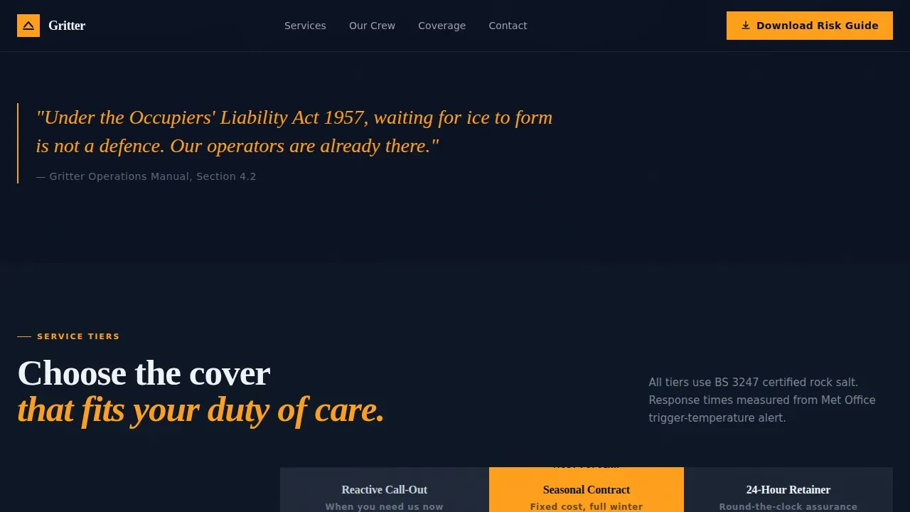 Winter Maintenance | Free Website Template | Rocket