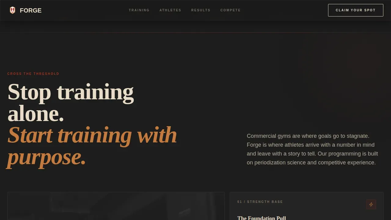 Champion Strength Community Landing Page Template