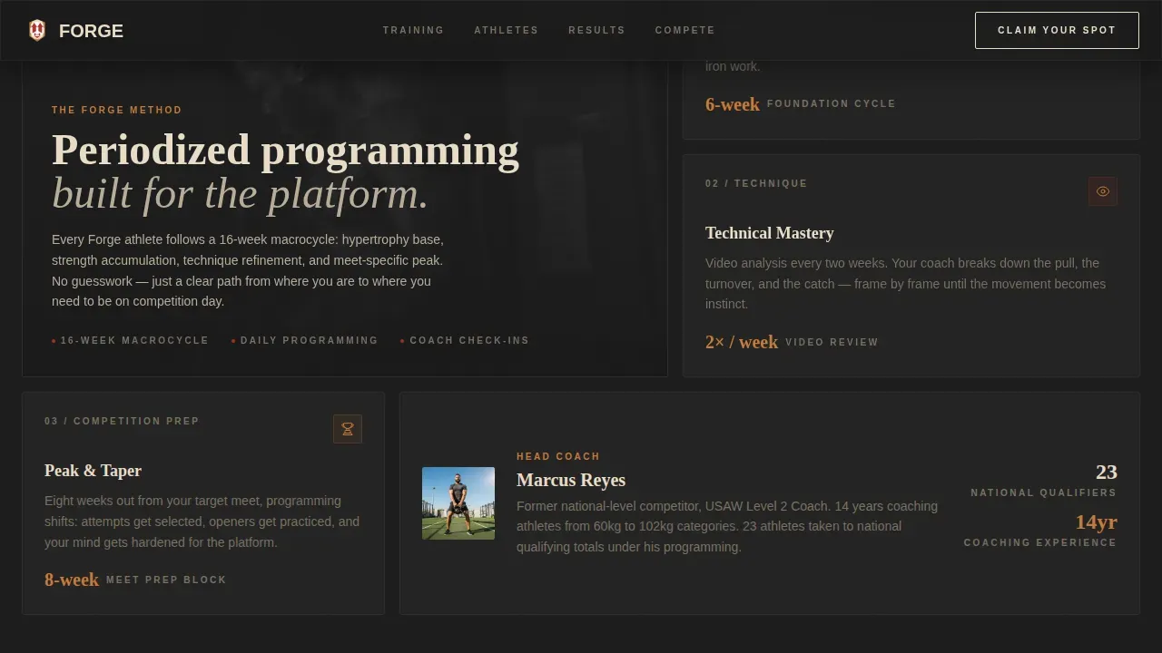 Champion Strength Community Landing Page Template