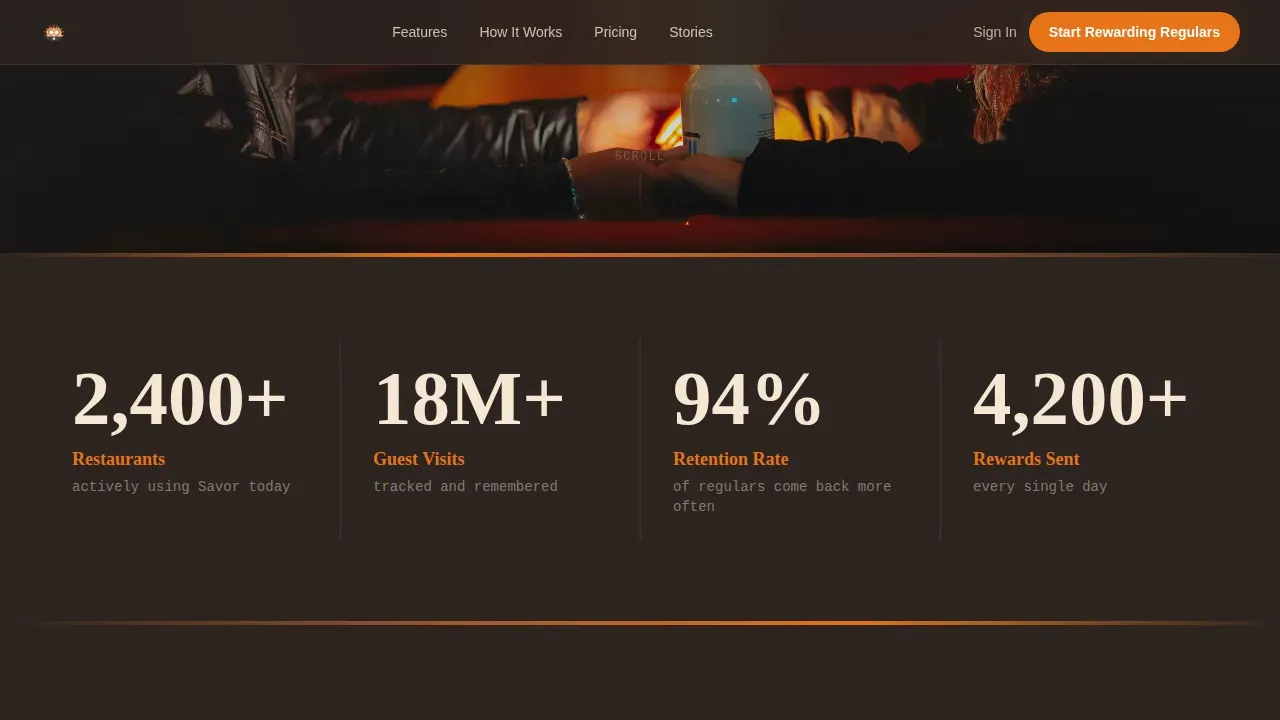 Digital Menu & Ordering Reviews & Social Proof Website Template