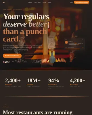 Digital Menu & Ordering Reviews & Social Proof Website Template