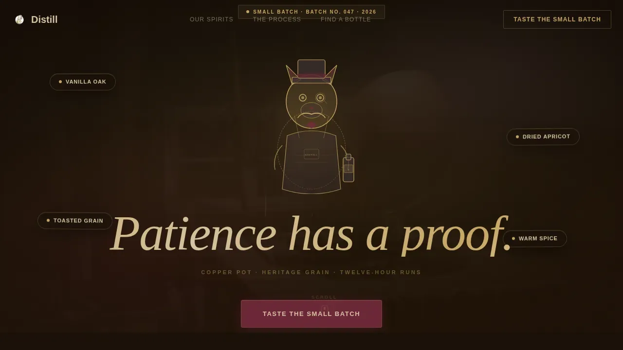 Premium Artisanal Spirits Landing Page Template