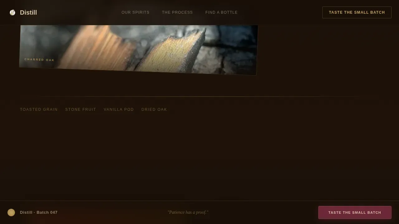 Premium Artisanal Spirits Landing Page Template