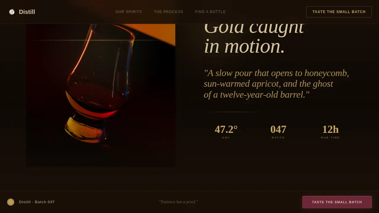 Premium Artisanal Spirits Landing Page Template