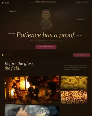Premium Artisanal Spirits Landing Page Template