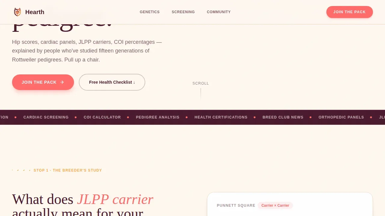 Rottweiler Health Blog Landing Page Template