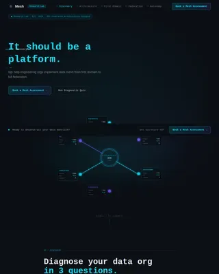 Data Mesh Technology Booking Website Template