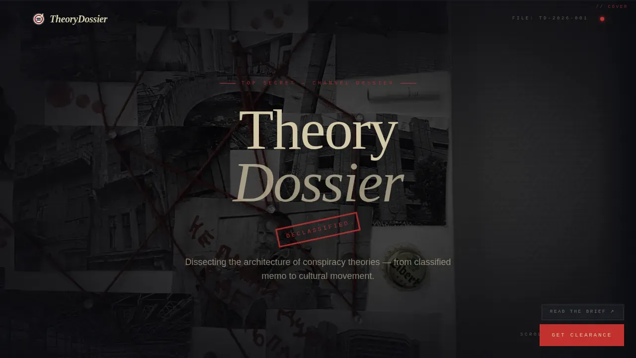Specialist Conspiracy Theory Analysis Content Pre-Launch & Coming Soon Website Template