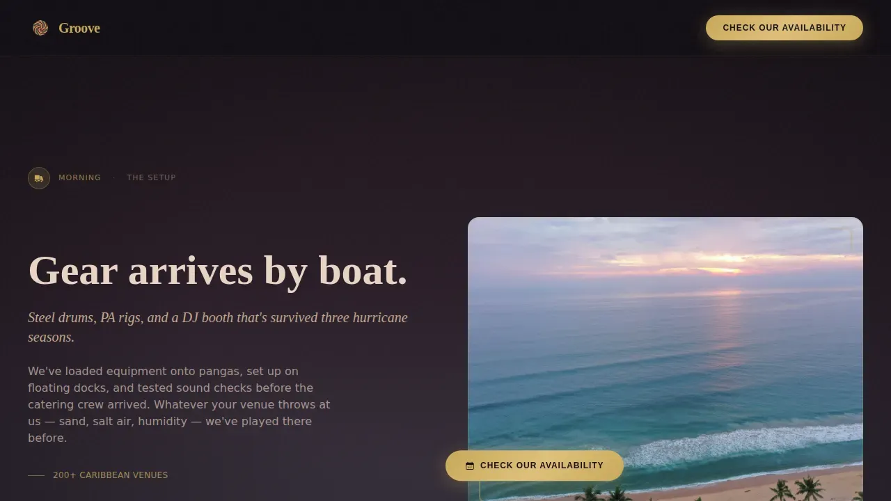 Tropical Wedding DJ Band Landing Page Template