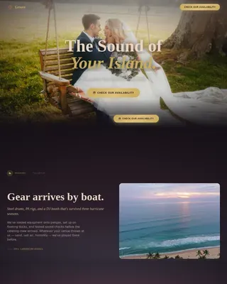 Tropical Wedding DJ Band Landing Page Template