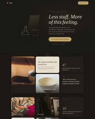 Warm Artisan Minimalism Decluttering YouTube Channel Landing Page
