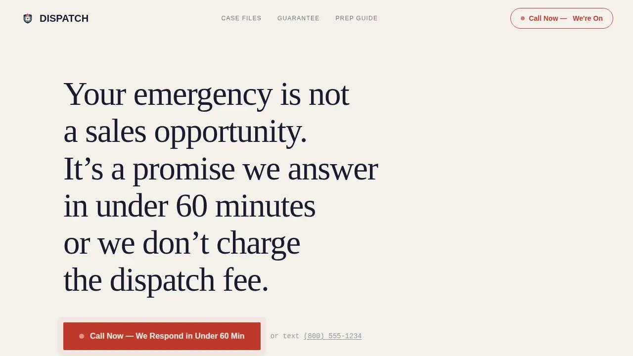 Emergency HVAC Contractor Landing Page Template