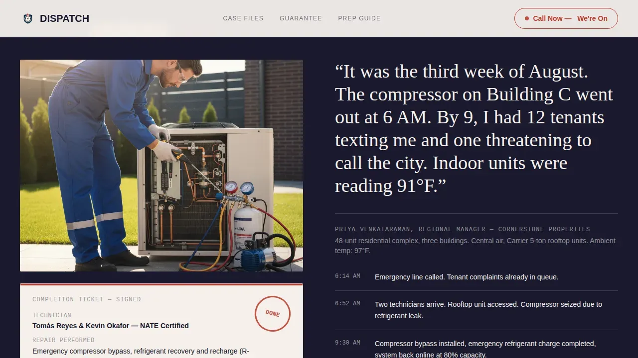 Emergency HVAC Contractor Landing Page Template