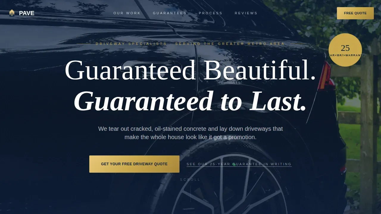 Complete Driveway Renovation Appointment Booking Website Template