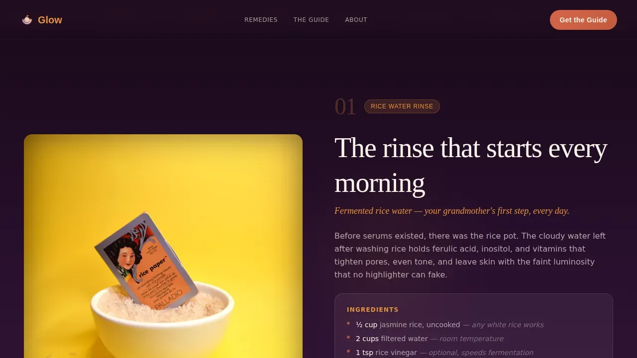 Natural Skincare Transformation | Free Website Template | Rocket