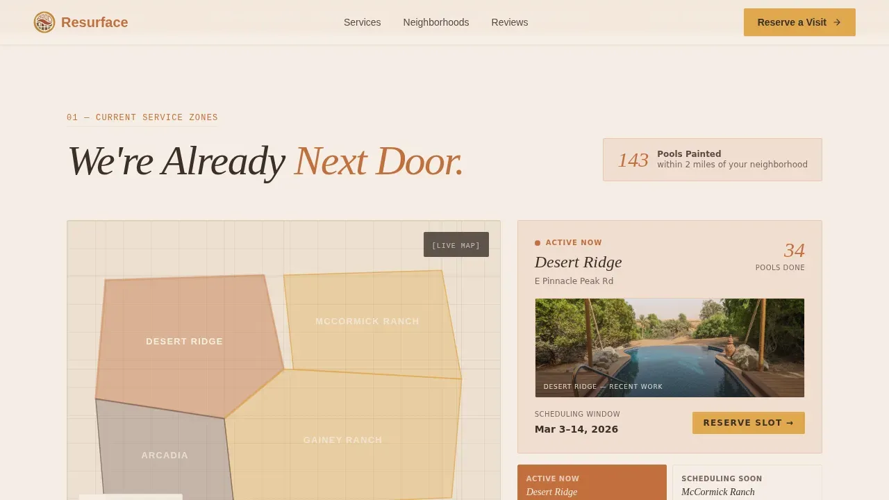 Premium Pool Restoration Landing Page Template
