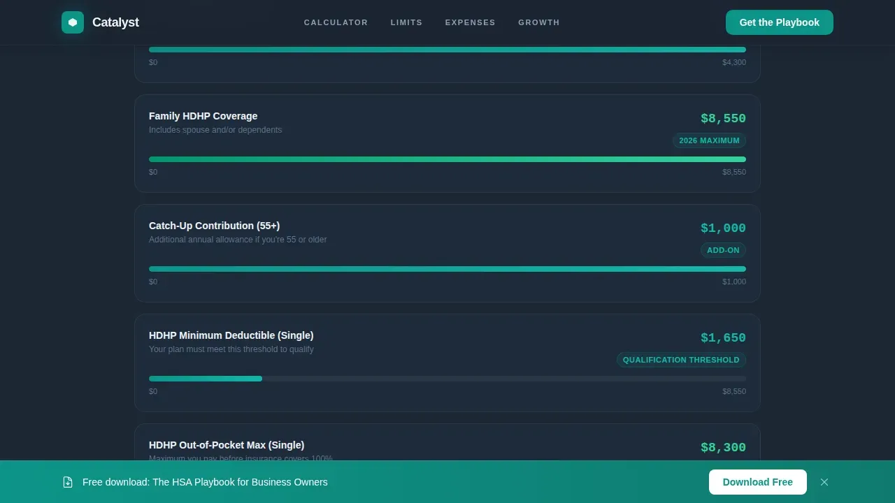 HSA Tax Savings Calculator Landing Page Template