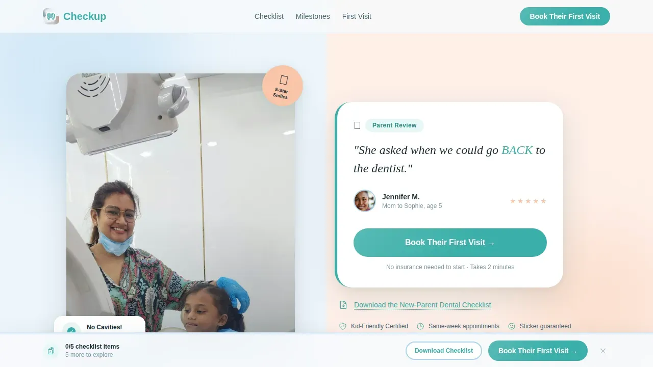 Pediatric Dentist Landing Page Template