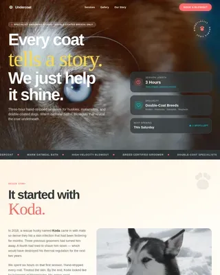 Husky Grooming Specialist Landing Page Template