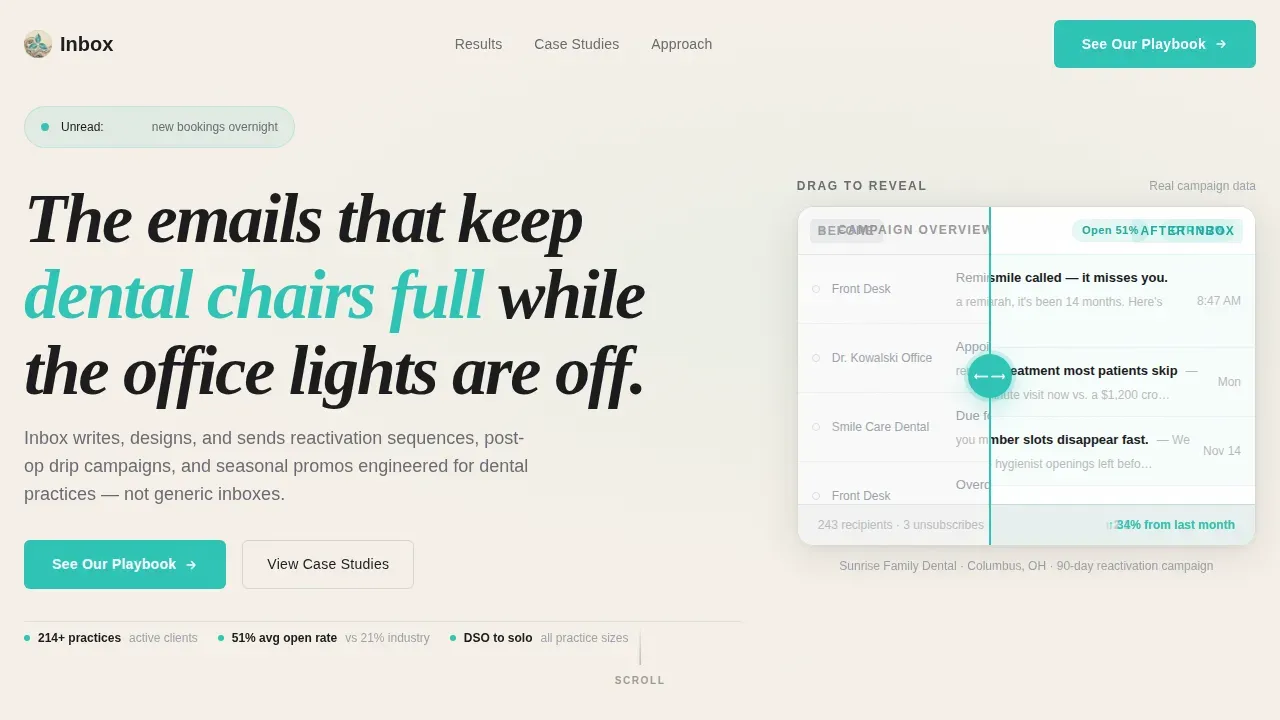 Dental Email Marketing Agency Landing Page Template