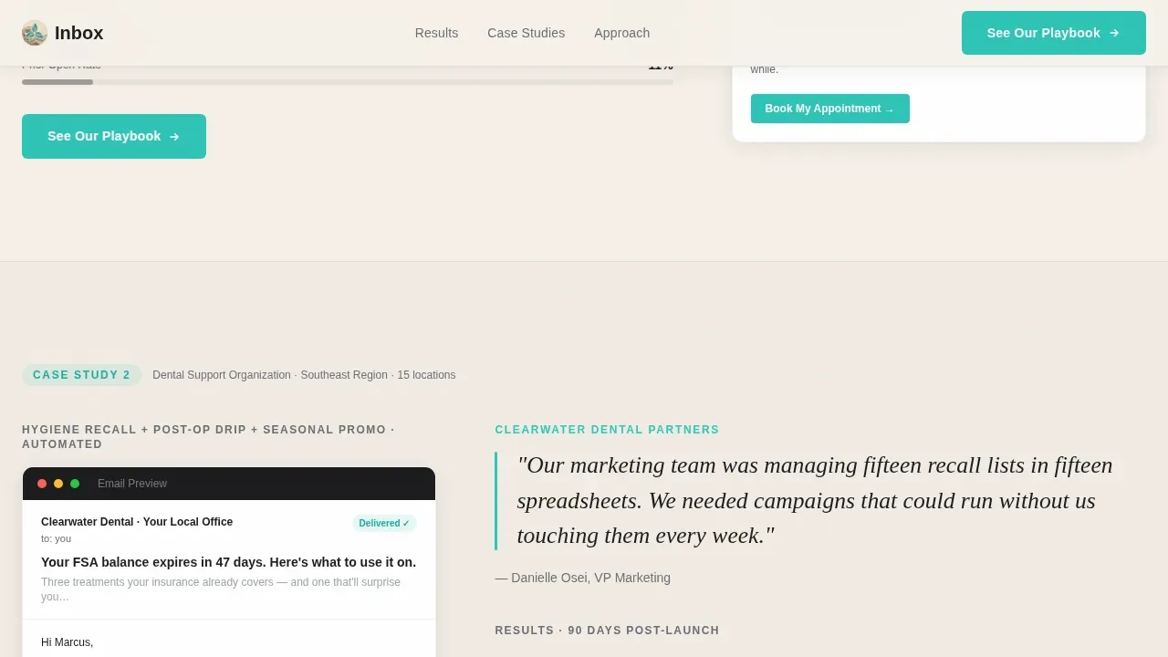 Dental Email Marketing Agency Landing Page Template