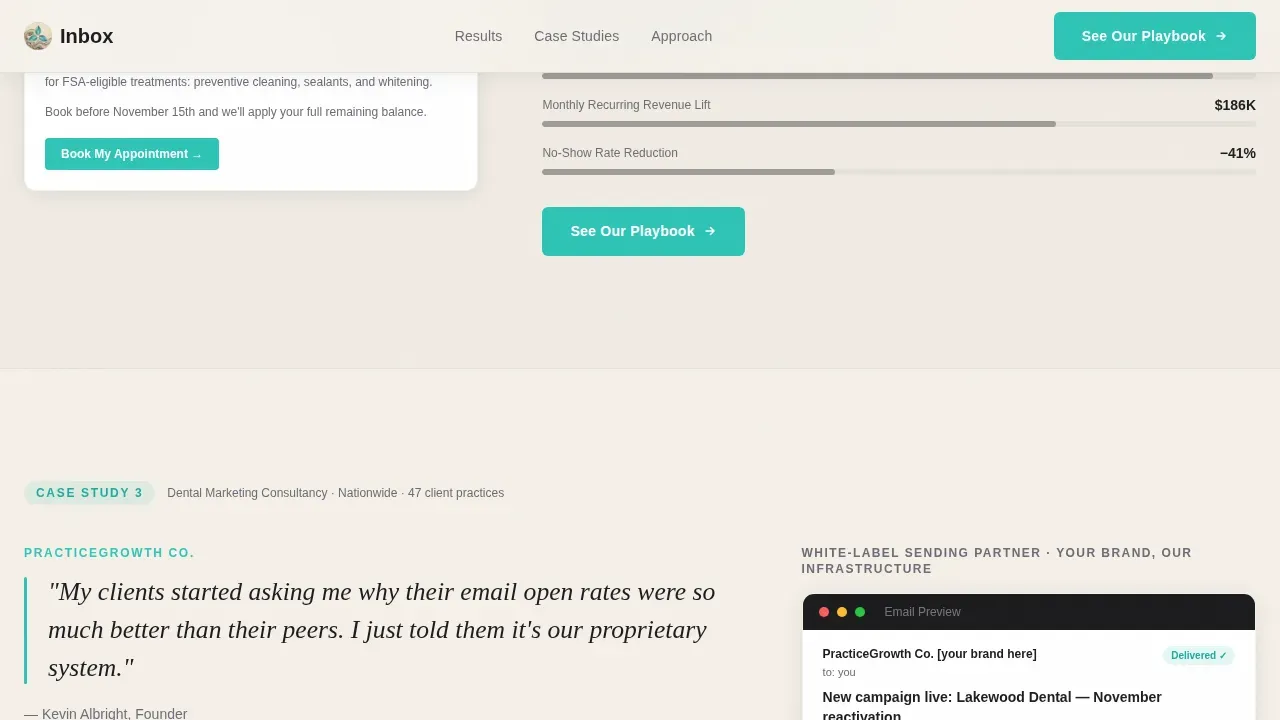 Dental Email Marketing Agency Landing Page Template