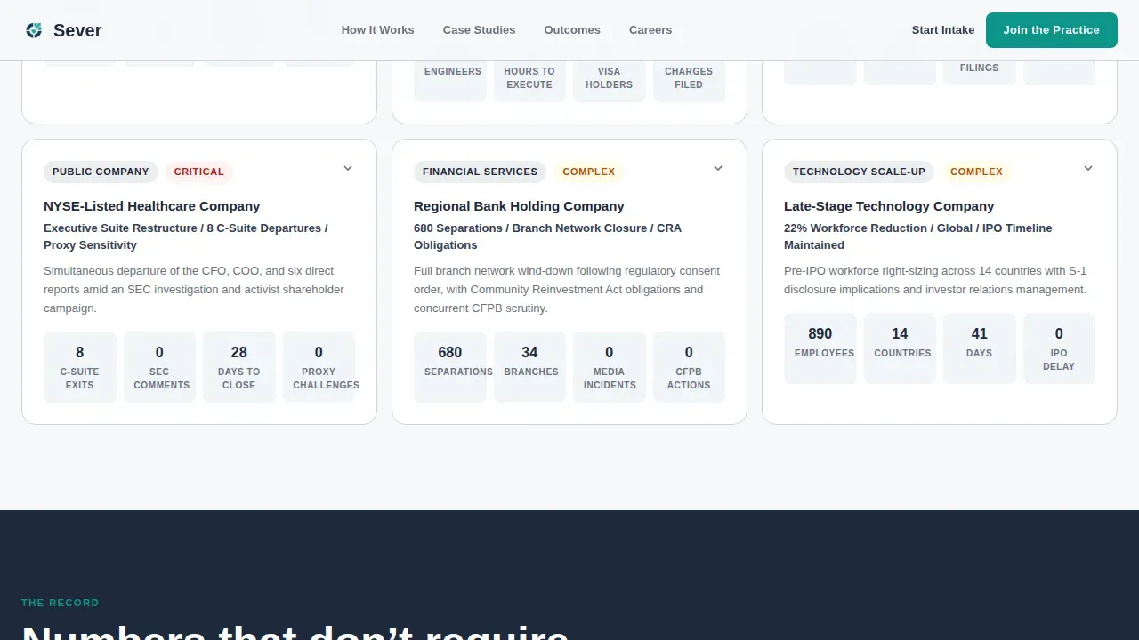 Human-Centered Severance Management Landing Page Template
