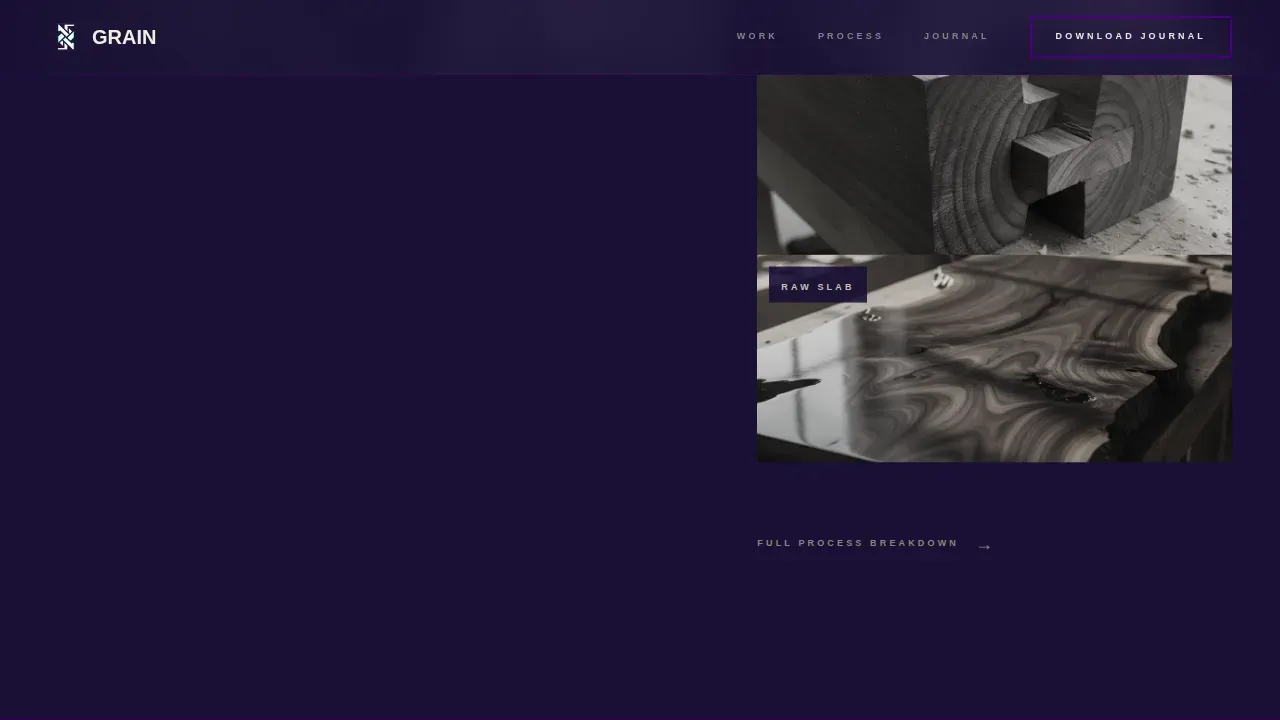 Raw Woodcraft Exhibition Landing Page Template