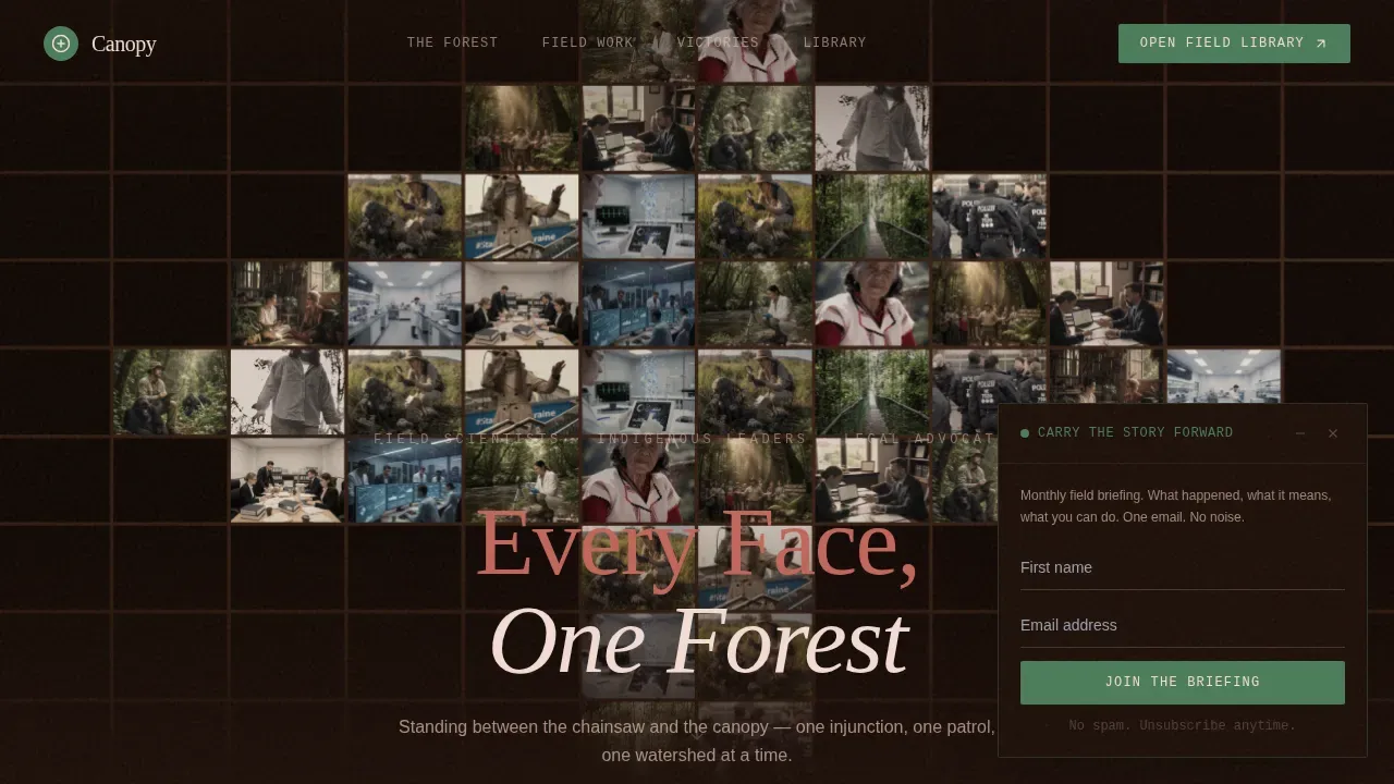 Rainforest Protection Landing Page Template