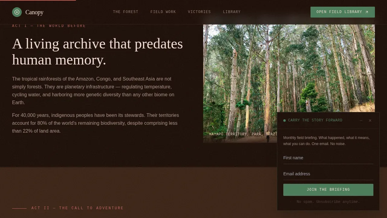Rainforest Protection Landing Page Template