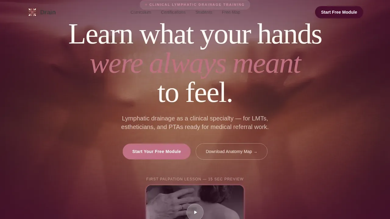 Expert Lymphatic Certification Landing Page Template