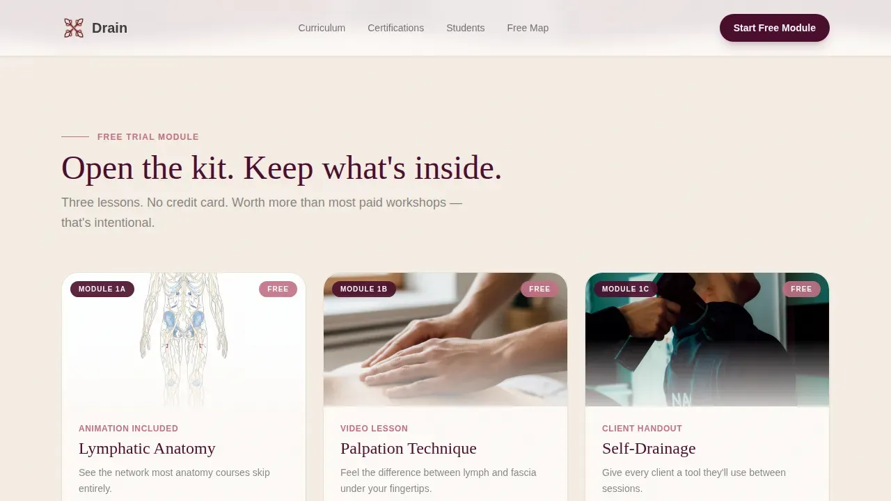 Expert Lymphatic Certification Landing Page Template