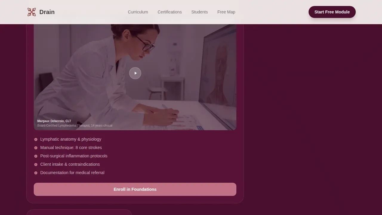 Expert Lymphatic Certification Landing Page Template