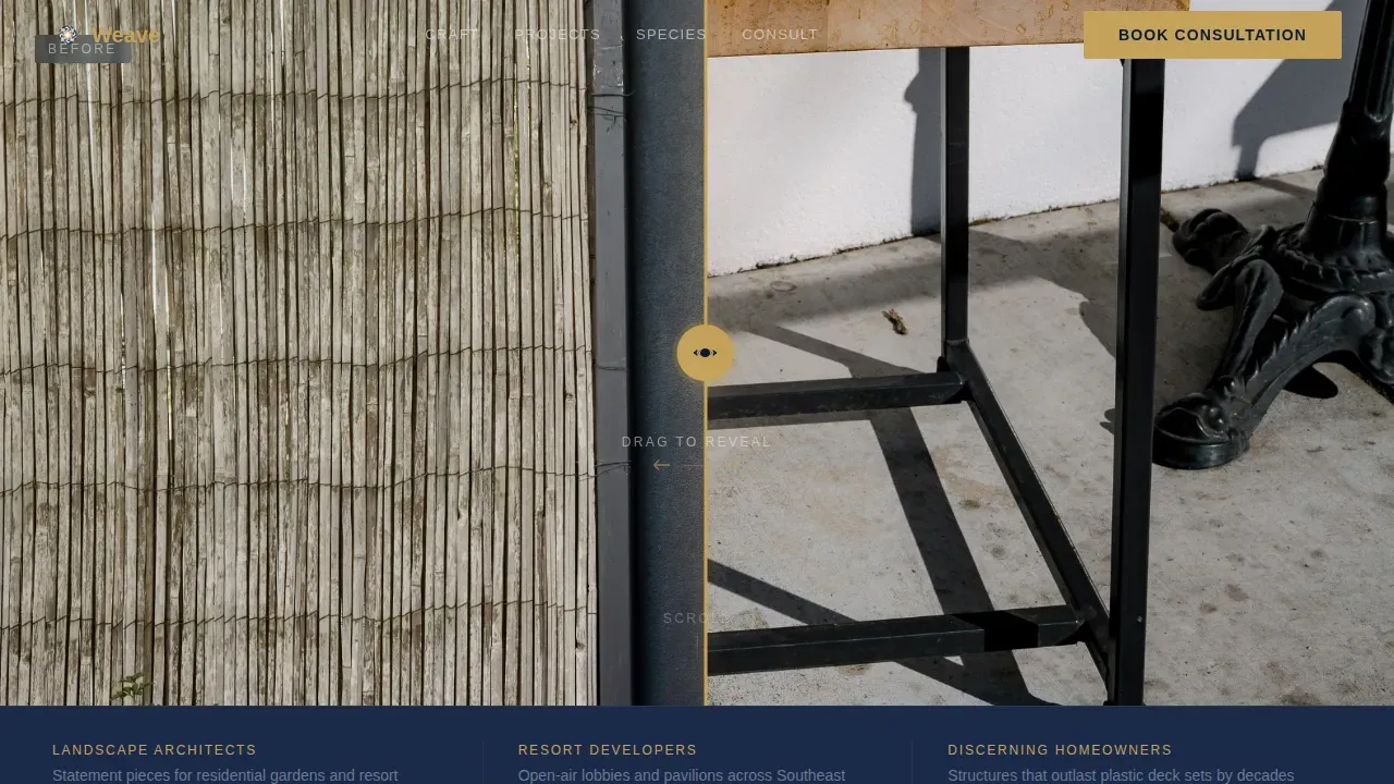 Sustainable Bamboo Craftwork Landing Page Template