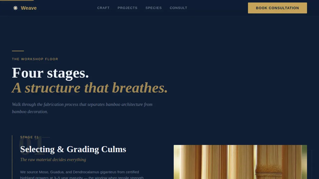 Sustainable Bamboo Craftwork Landing Page Template
