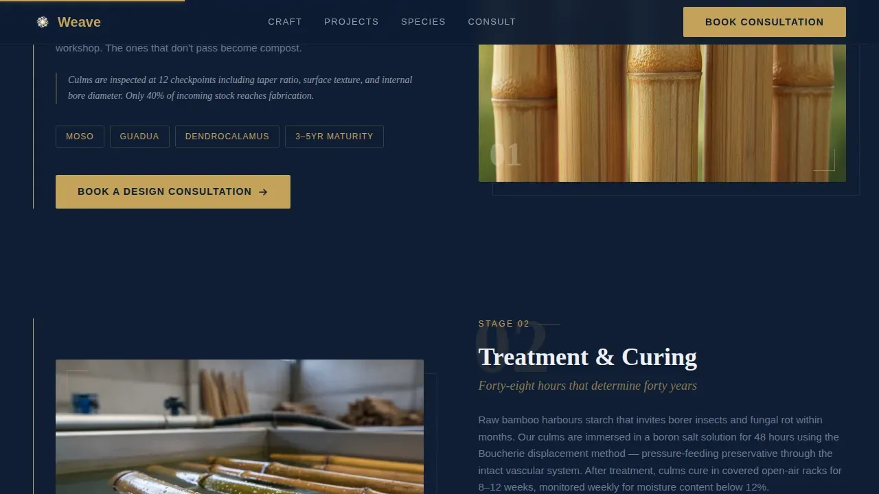 Sustainable Bamboo Craftwork Landing Page Template