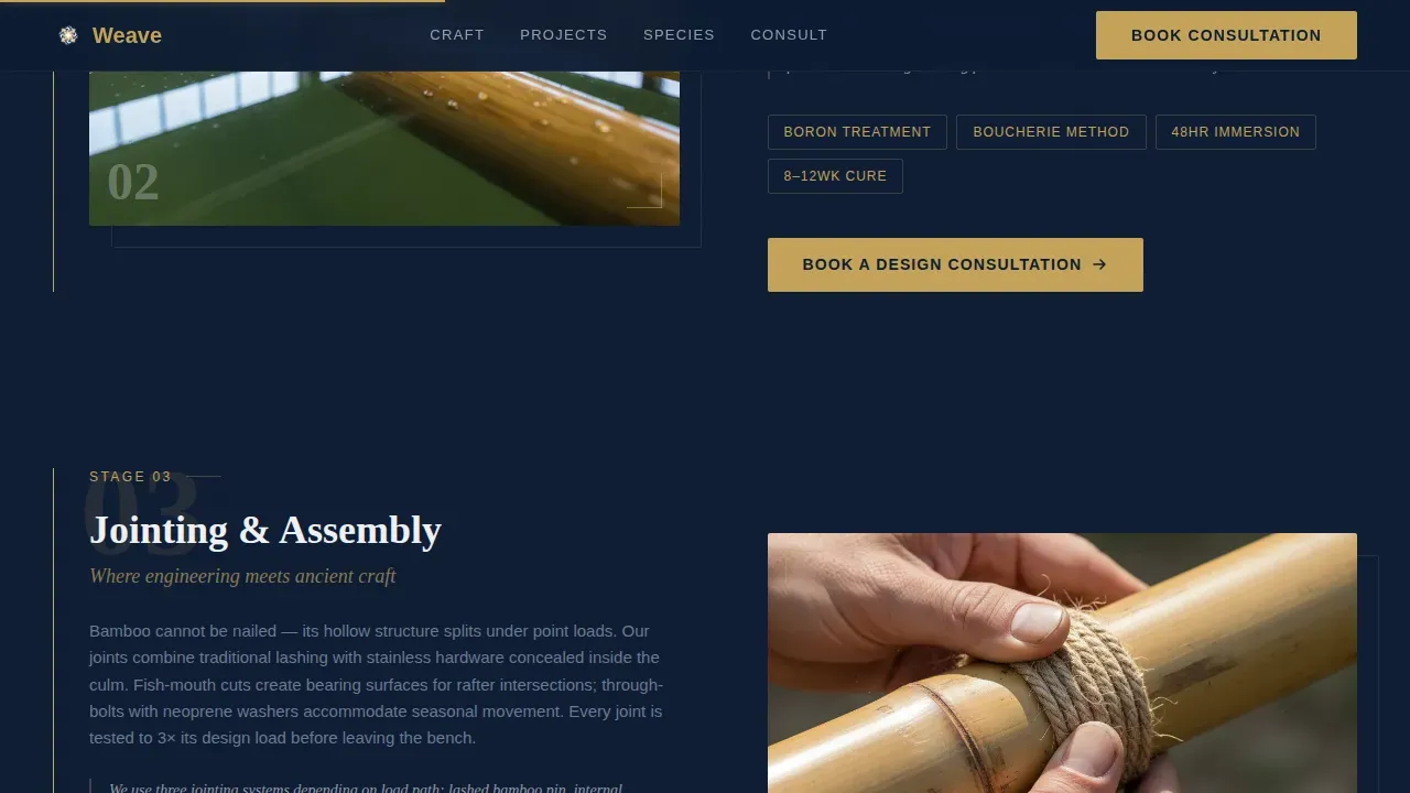 Sustainable Bamboo Craftwork Landing Page Template
