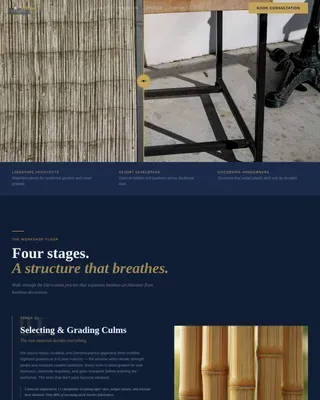 Sustainable Bamboo Craftwork Landing Page Template