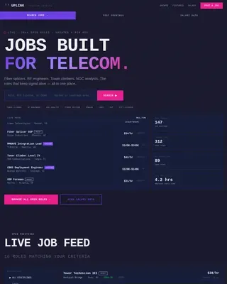 Advanced Telecom Job Board Landing Page Template