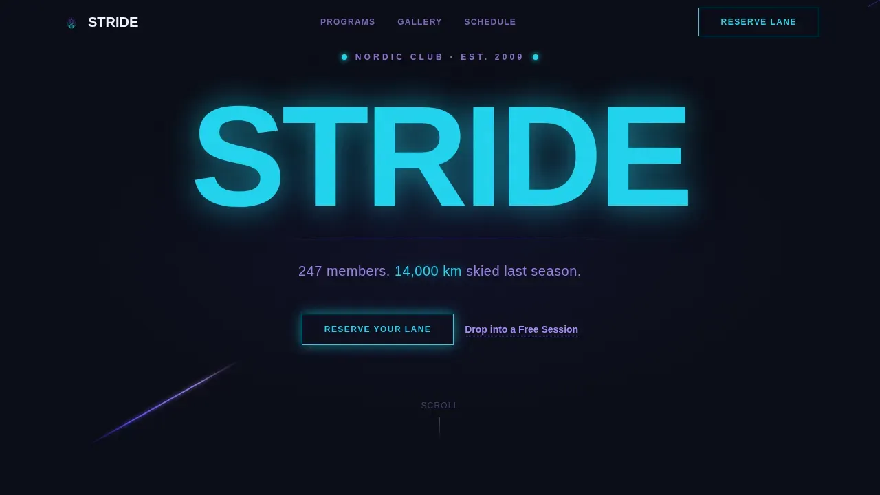 Elite Nordic Sports Landing Page Template