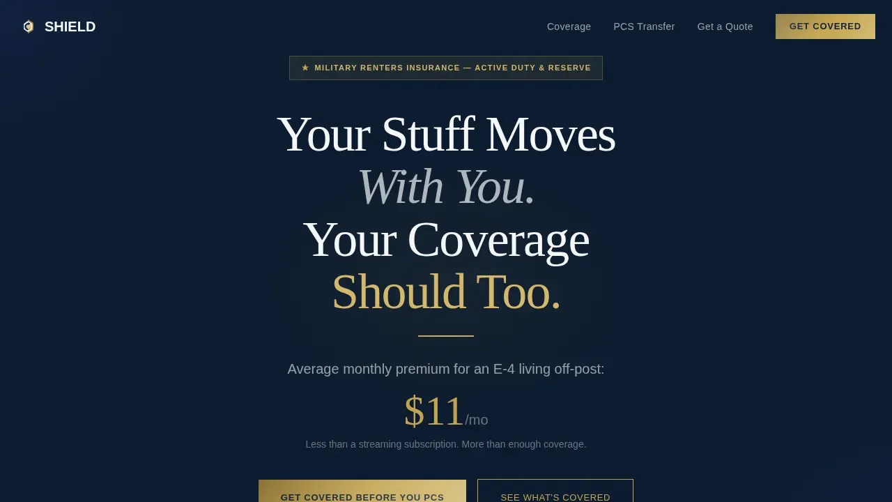 Military Service Member Insurance Comparison Website Template