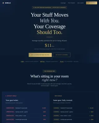 Military Service Member Insurance Comparison Website Template