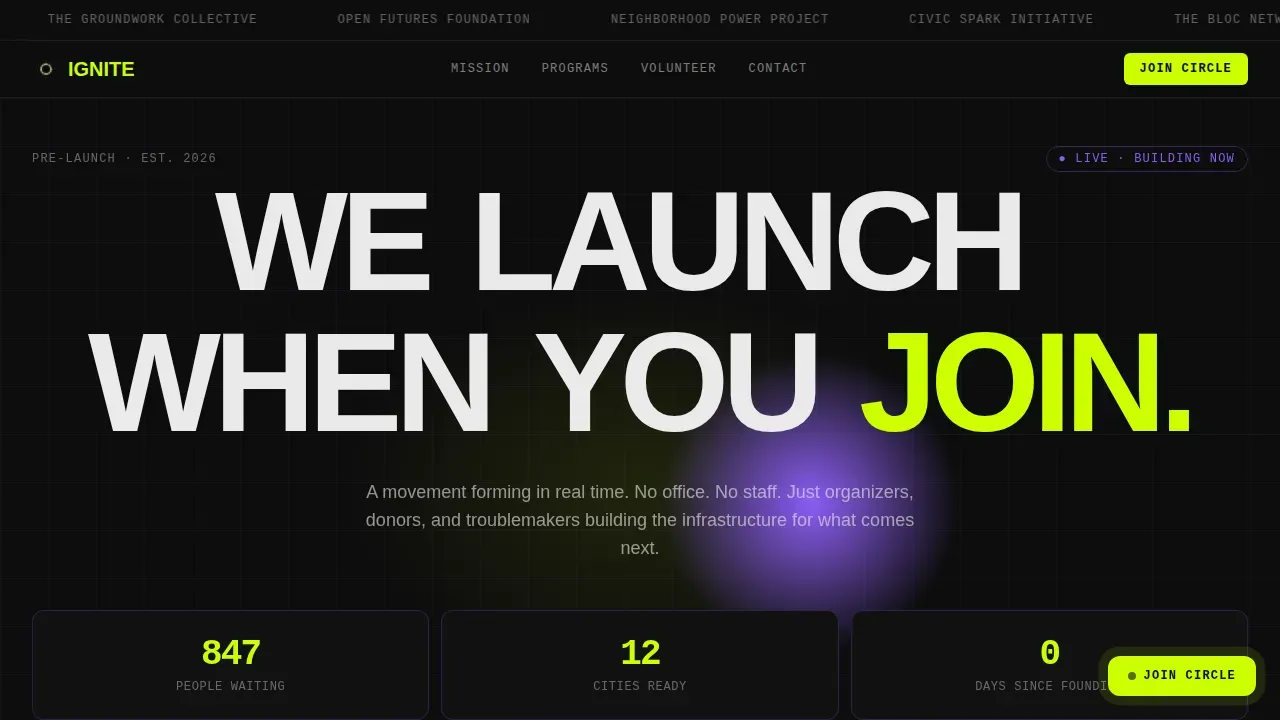 Purposeful Nonprofit Preview Landing Page Template