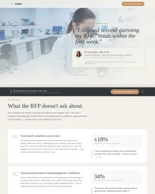 Trusted Pathology Review Landing Page Template