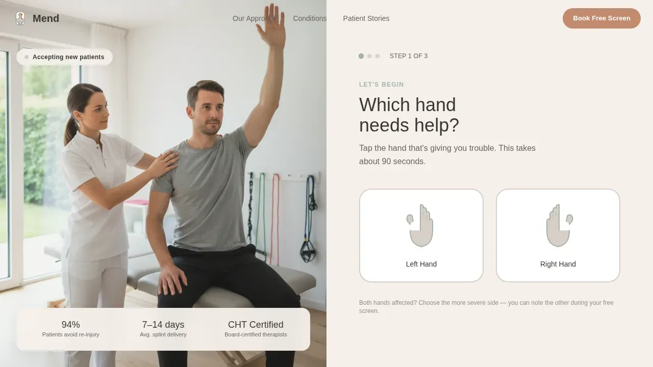Expert Hand Rehabilitation Landing Page Template