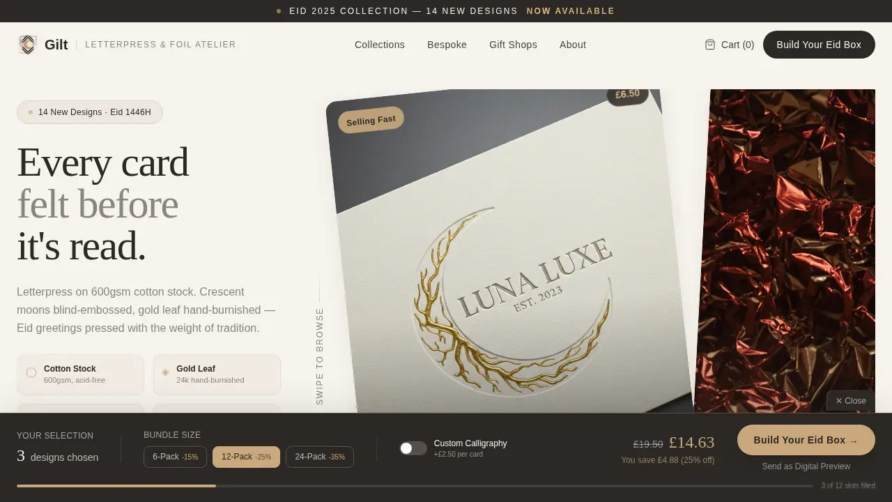 Premium Cultural Stationery Landing Page Template