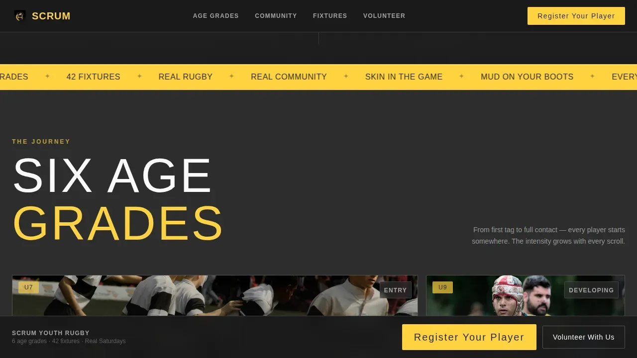 Industrial Rugby Academy Landing Page Template