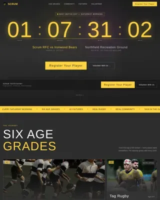 Industrial Rugby Academy Landing Page Template
