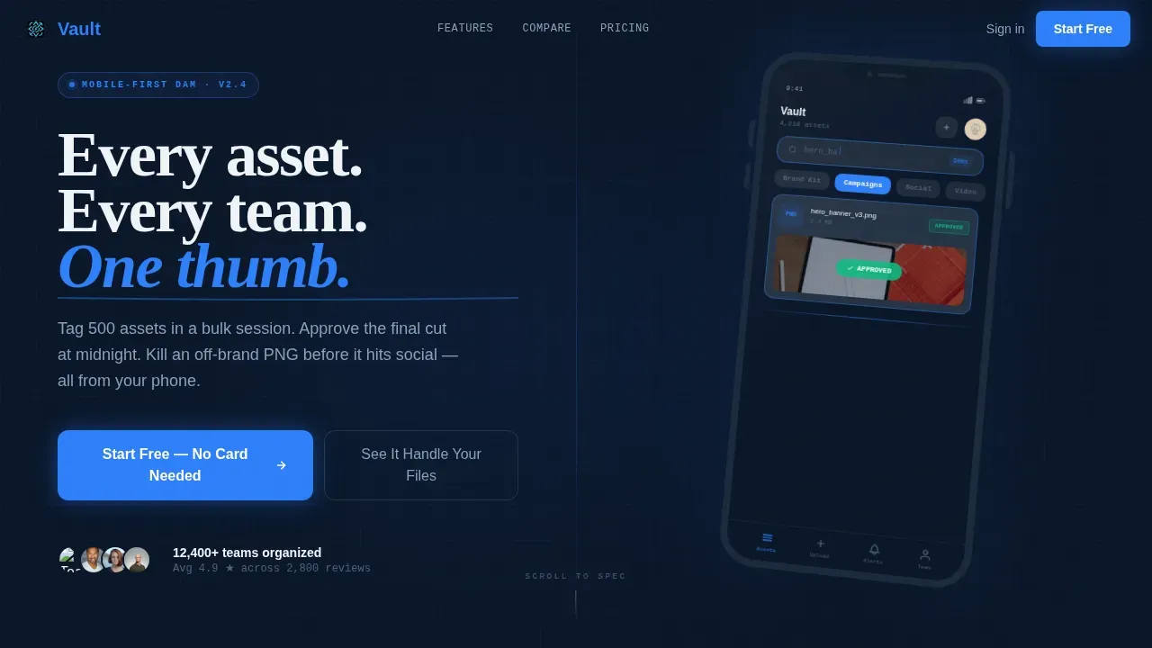 Mobile-First Asset Storage Landing Page Template
