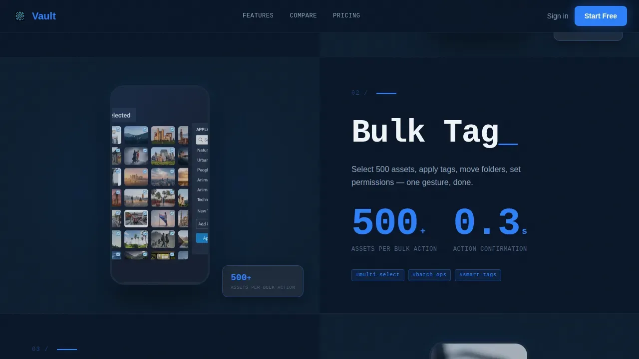 Mobile-First Asset Storage Landing Page Template